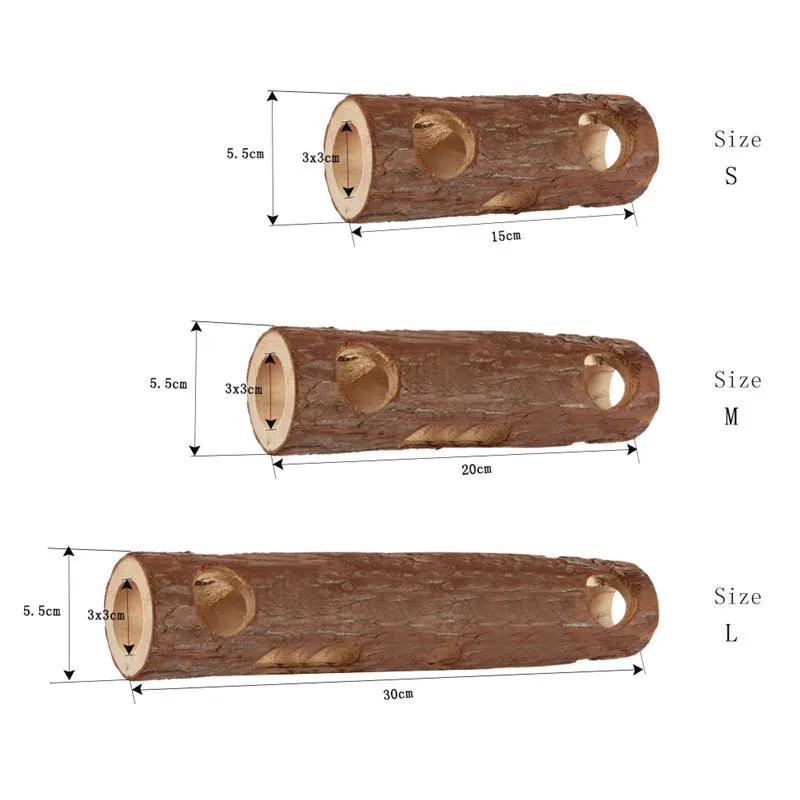 Симпатичные деревянные жевательные хомяки в форме трубы для китайских и морских