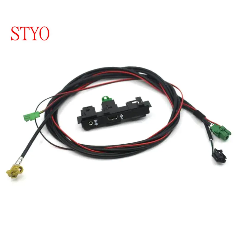 STYO VW Carplay Cap Socket MDI USB AMI + провод/кабель/жгут проводов для Tiguan Touran 2017 2018|Кабели