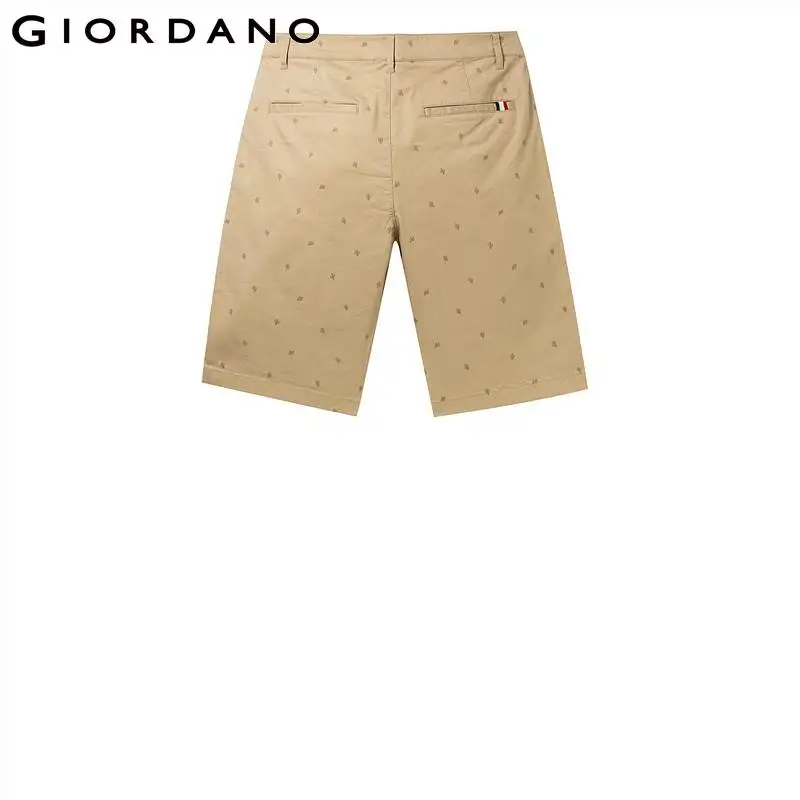 Giordano повседневные зауженные шорты из натурального хлопка slim fit с вышивками на них