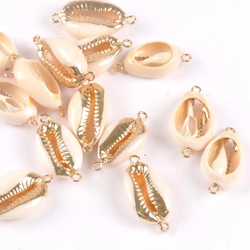 

16-18mm 5pcs Natural Spiral Section shell Charm Plated Rose Gold jewelry connect for jewelry making TRS0314