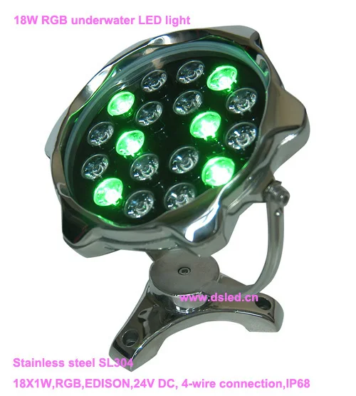 

IP68,Stainless steel 18W RGB underwater LED light, RGB LED pool light,24V DC,DS-10-67-18W,good quality,2-Year warranty