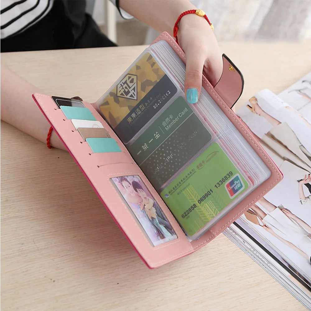 7 видов цветов 65 бит модная высокая емкость Женский держатель для карт с