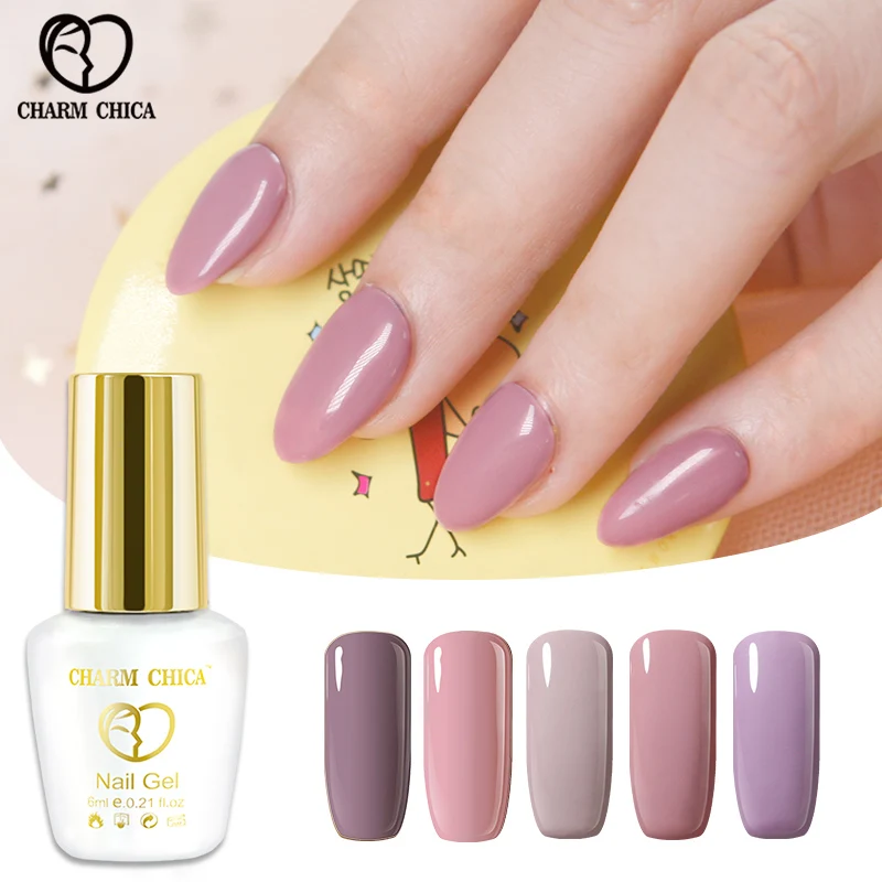 CHARM CHICA 6 мл Гель лак для ногтей розовый телесный цвета замочить УФ гель Vernis