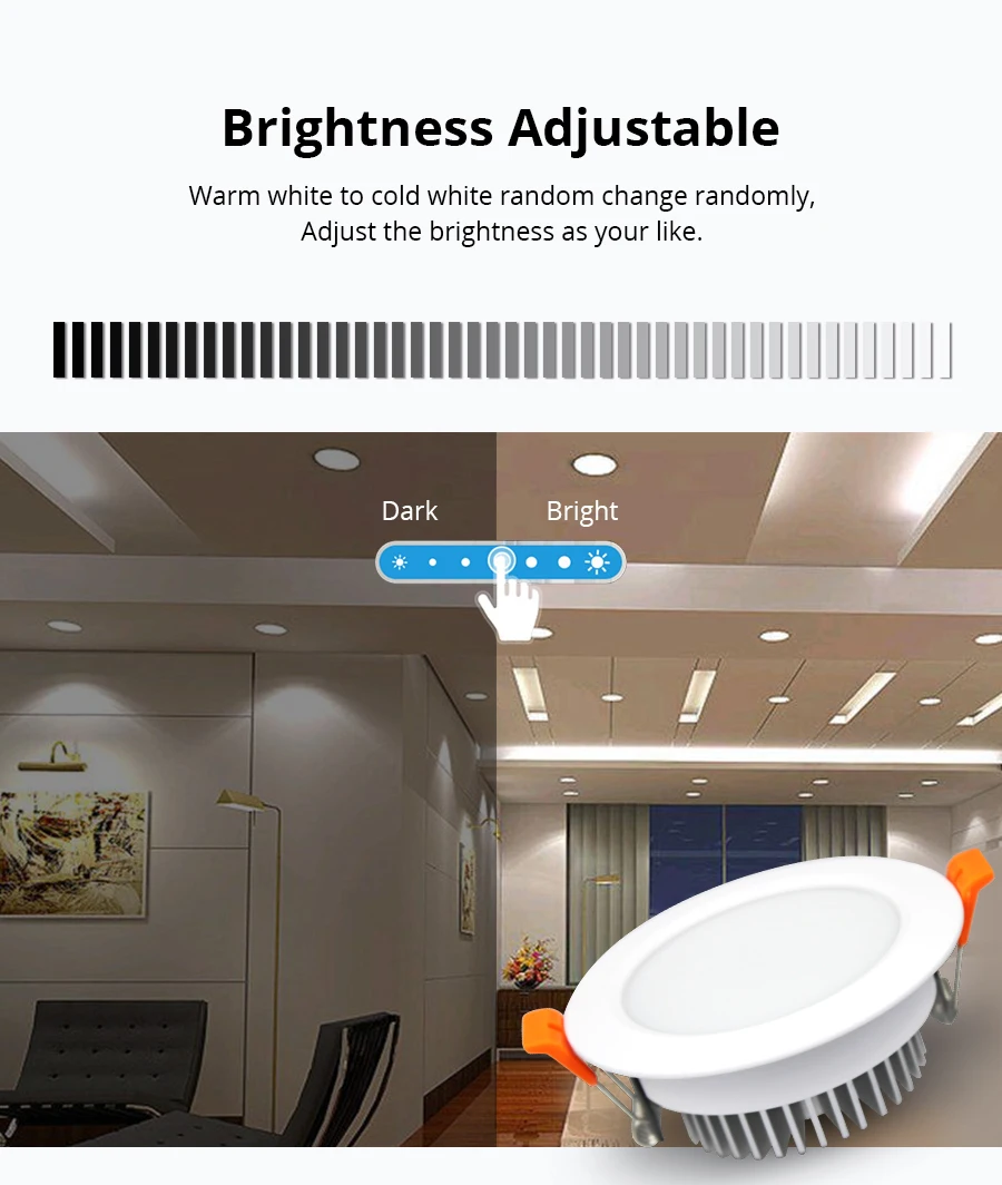 ZigBee вниз светильник работает с Tuya Zigbee Hub Smart RGBW светодиодный встраиваемый потолочный светильник совместим со смартфонами Echo plus