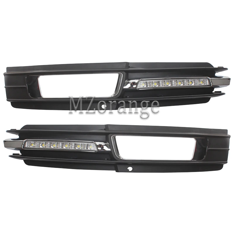 MZORANGE 2 шт. для AUDI A6 C6 2005 2006 2007 2008 светодиодный DRL дневные ходовые огни 12 В ABS Противотуманные фары отверстие с желтым поворотником