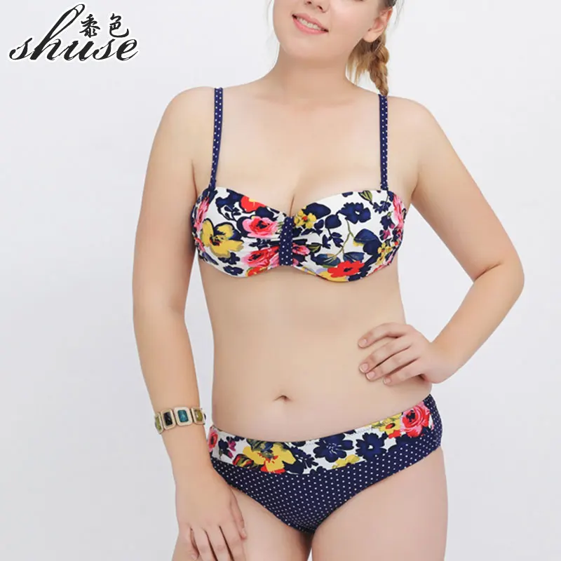 Большой размер biquini Push Up Бикини 2017 женская обувь низкая талия бикини плюс Размеры