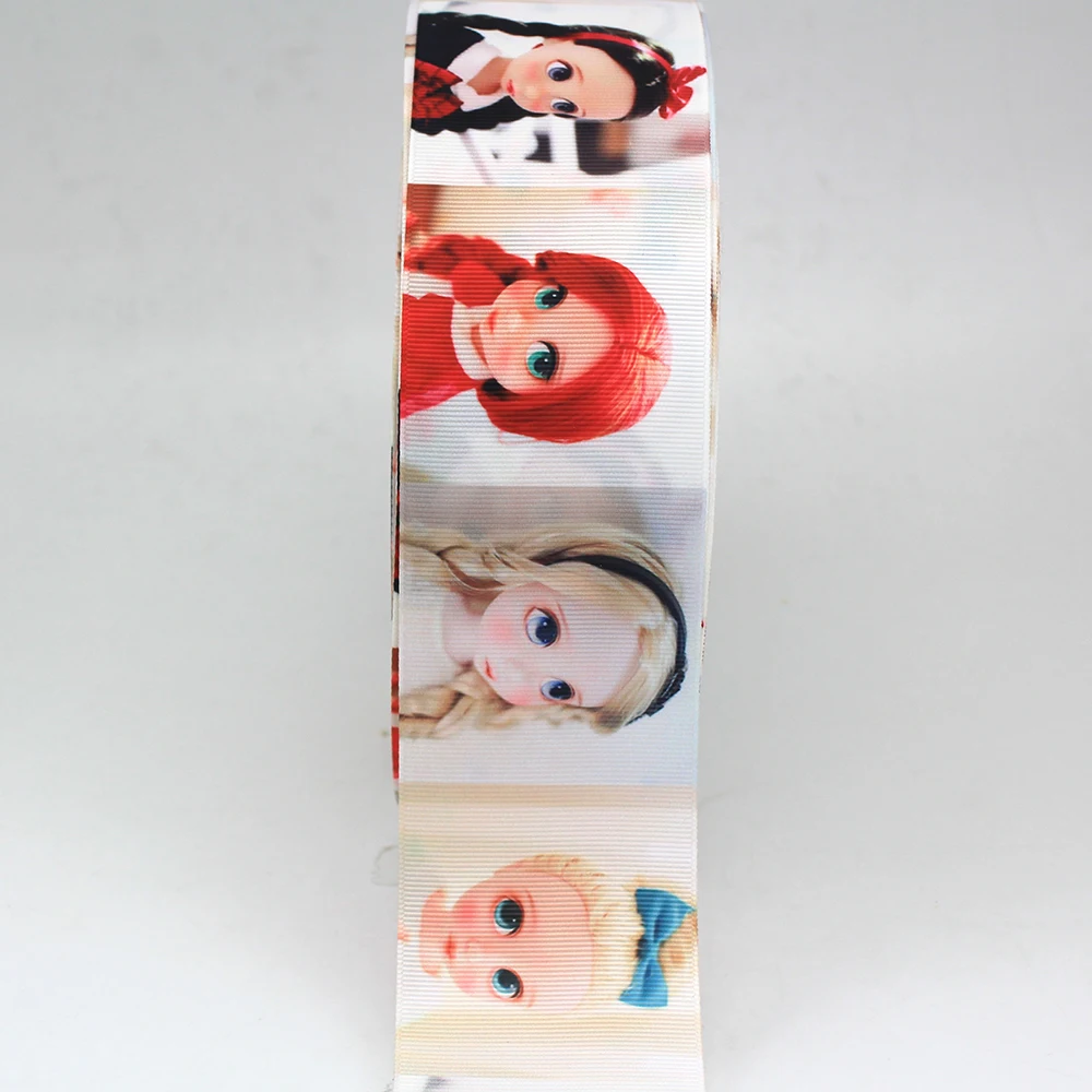 

Cute gilrs cartoon character 57mm printed grosgrain ribbon set 10 yards handmade hairbow gift wrapping ribbons for decoration