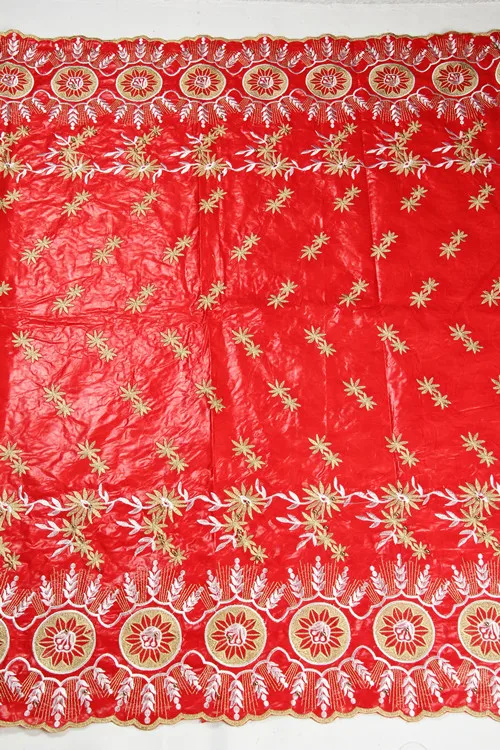 Fushia вышитые Африканский Базен Riche матч ткань высокого качества французский