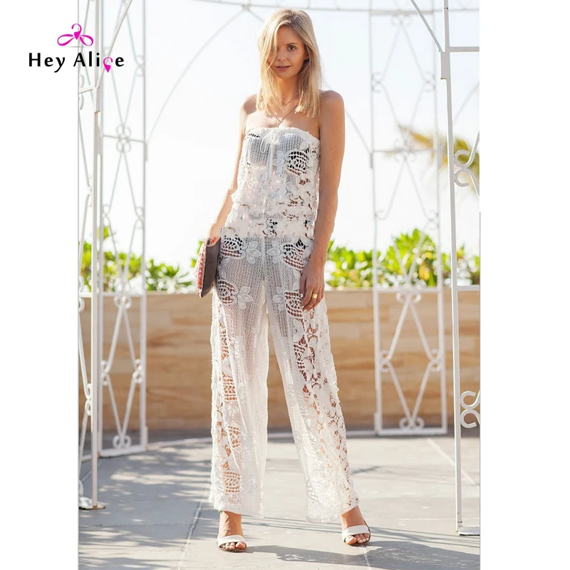 Женское летнее платье белые кружевные сиамские штаны хит продаж женское пляжное