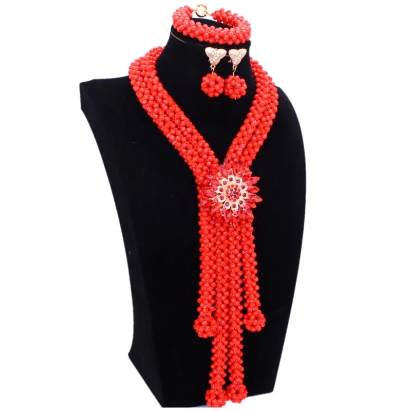 Дудо Jewelry Наборы свадебных ювелирных изделий красный животных Дизайн Дубай Jewellery