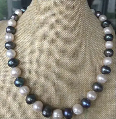 10-11mm south sea baroque white green multicolor pearl necklace 18inch | Украшения и аксессуары