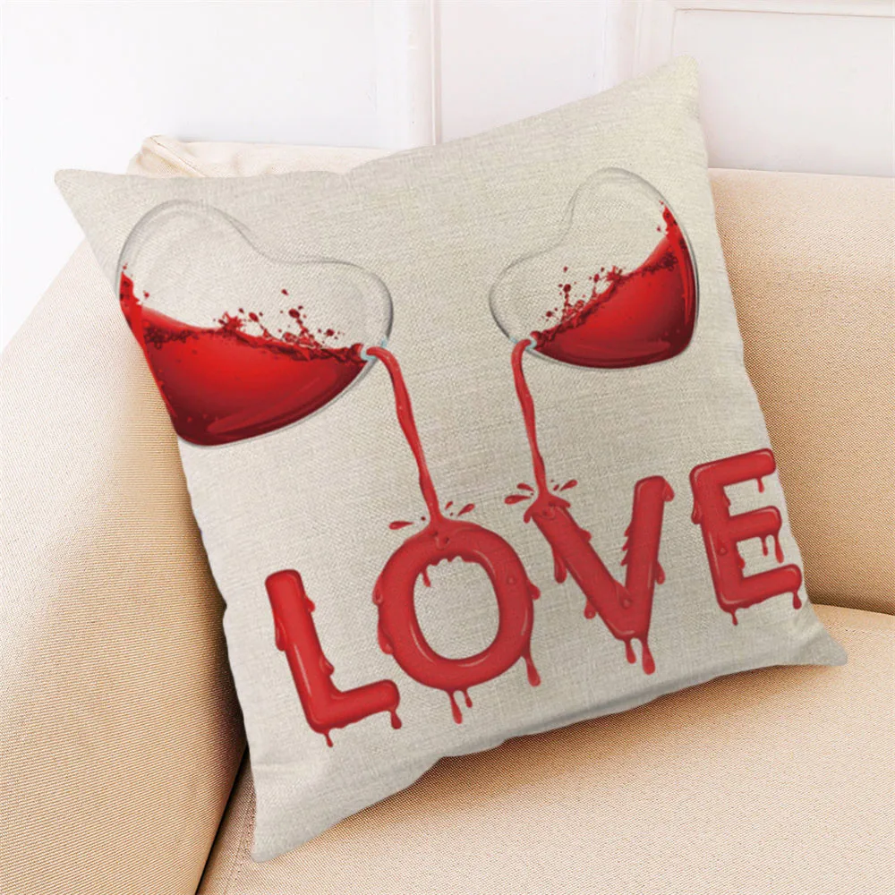 Наволочка для подушки Happy Valentines Day LOVE 45*45 см наволочка из хлопка и льна