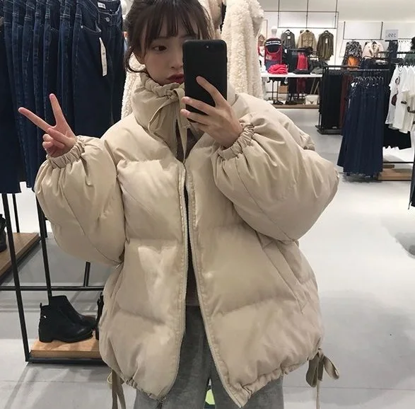 beige jacket Женское пальто, толстые парки, зимняя женская пуховая куртка, свободная одежда, элегантный дизайн, куртки для беременных - Цвет: beige jacket