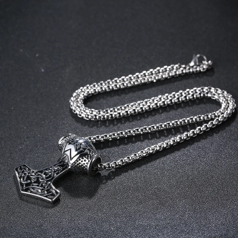 Ожерелье из нержавеющей стали для мужчин огромный Молот Тора Mjolnir амулет Викинга
