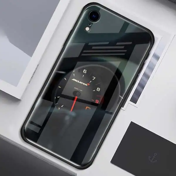 002 Чехол из закаленного стекла для приборной панели колеса автомобиля для Apple iPhone XR 7 8 6 6S Plus X XS MAX, чехол для мобильного телефона с мягким краем - Цвет: 002