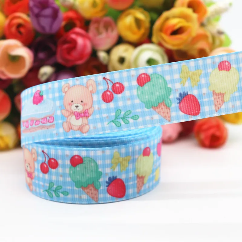 6 10 ярдов Grosgrain лента клубника торт печатная лента " 25 мм пробки для бутылок DIY ремесла аксессуары ручной работы M19062601 - Цвет: 6
