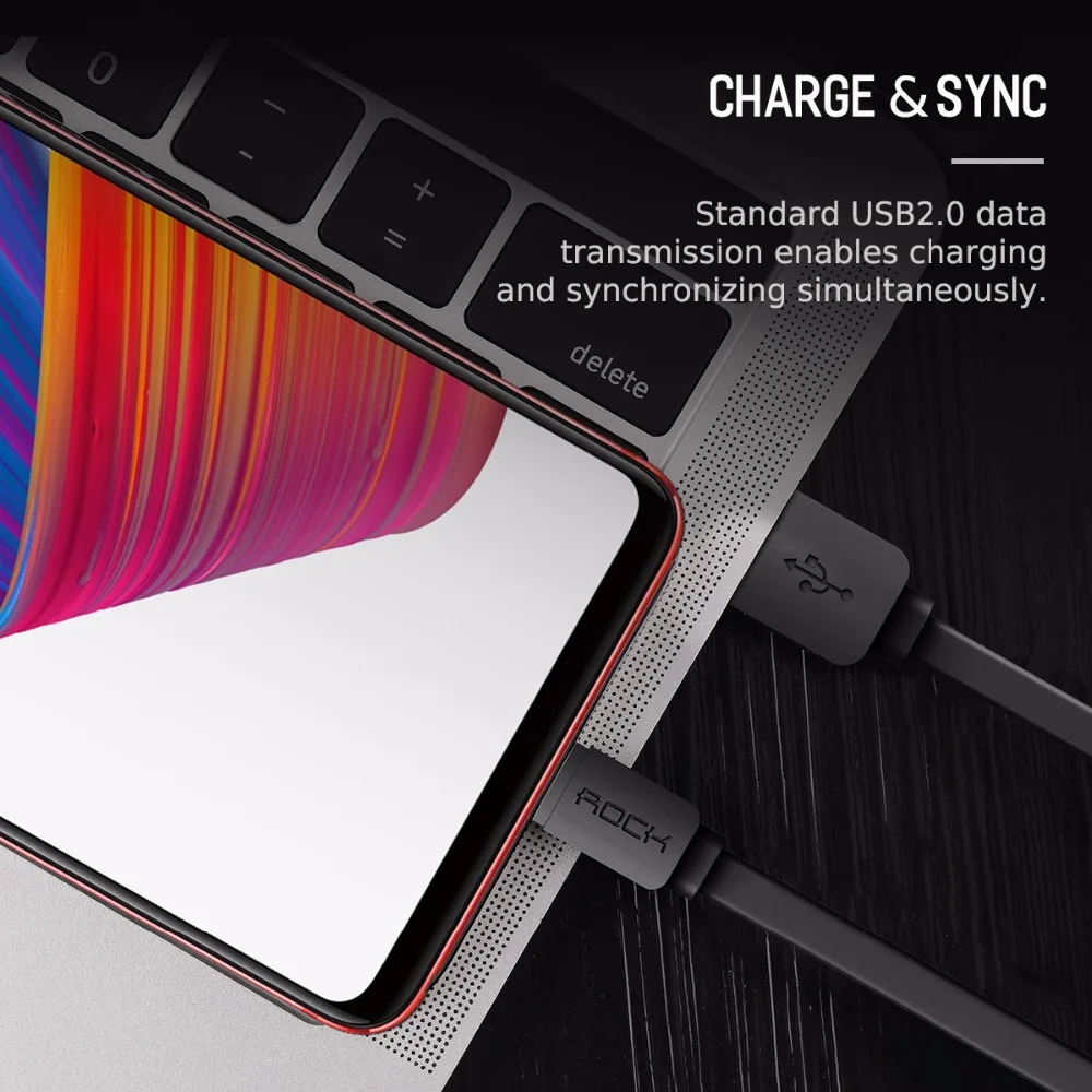 Кабель зарядный ROCK Micro USB для Samsung S7/Xiaomi/Redmi 4X/Note 4 | Мобильные телефоны и аксессуары