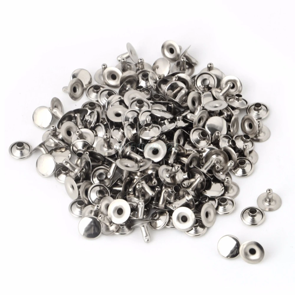 

100x Single-sided Cap Rivet Tubular Metal Leather Craft Repairs Studs Punk Spike Decor