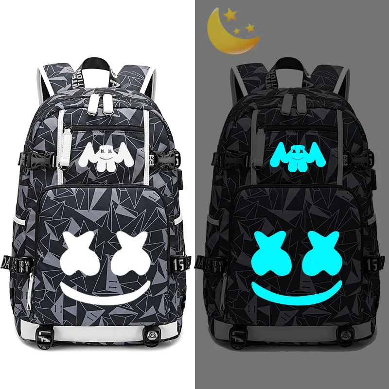 Style B DJ Marshmellow школьные сумки стиль USB зарядные рюкзаки школьные сумки для студентов дорожные сумки на плечо сумка для ноутбука Дети Женщины и мужчины - Цвет: Style B