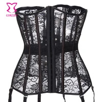 black floral stretch lace open cup bustier underbust corset sexy lingerie corselete feminino espartilhos waist corsets bustiers