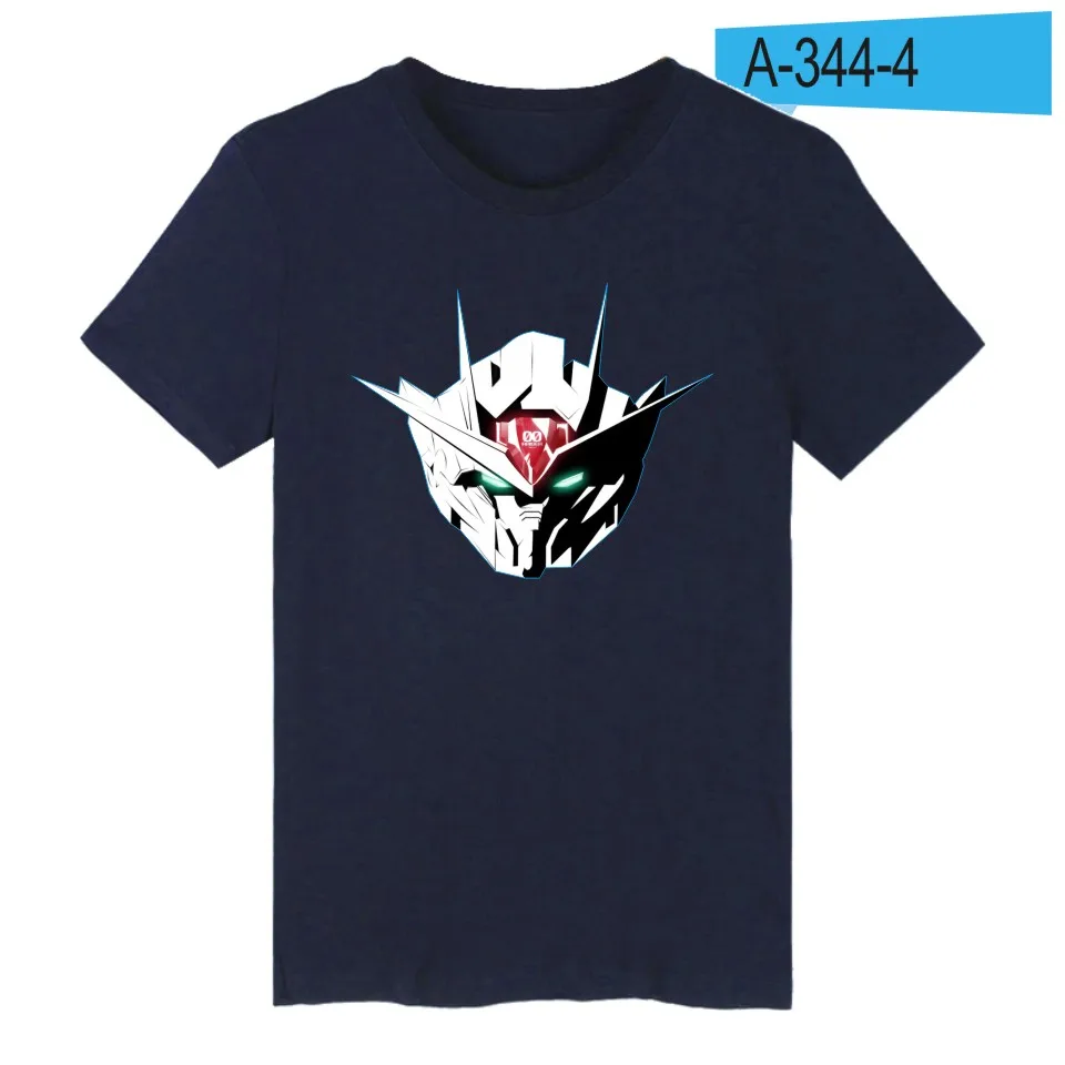 LUCKYFRIDAYF GUNDAM футболки с коротким рукавом японская анимация модель забавная Футболка мужская хлопок классический мультфильм Топ и футболка - Цвет: Navy Blue