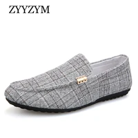 zyyzym men casual shoes 2021 spring summer men loafers new slip on light canvas youth men shoes breathable fashion flat footwear