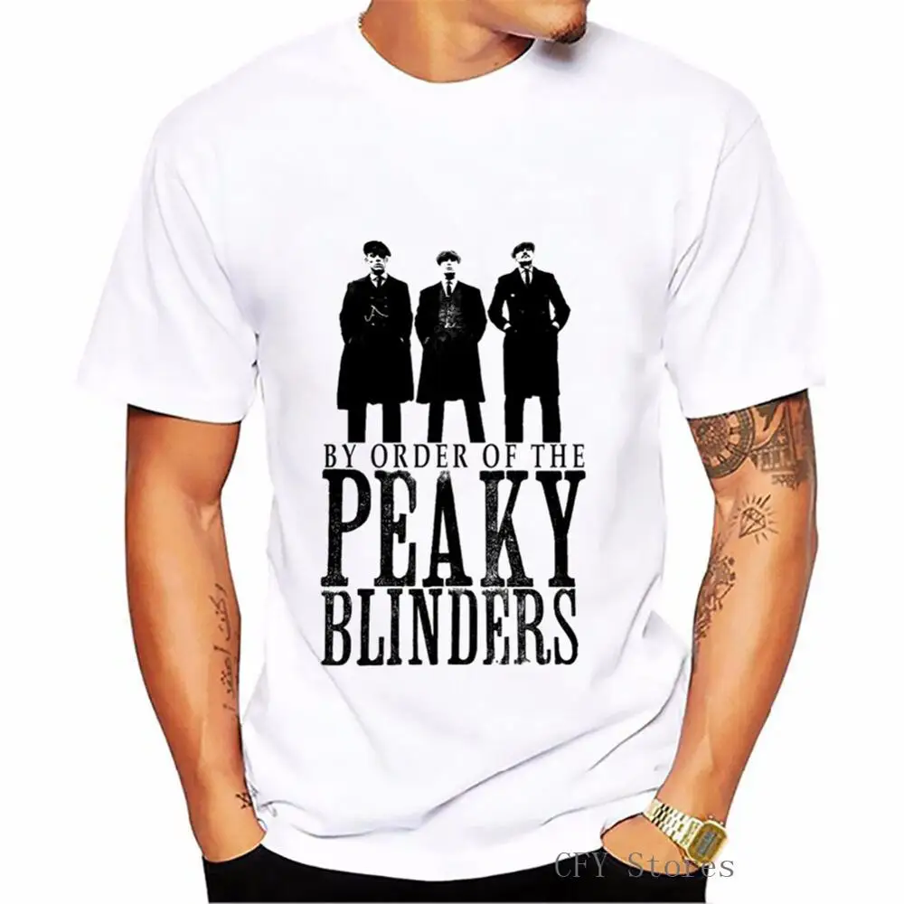 Мужские крутые футболки с принтом Peaky Blinders коллекция 2019 года модные большого