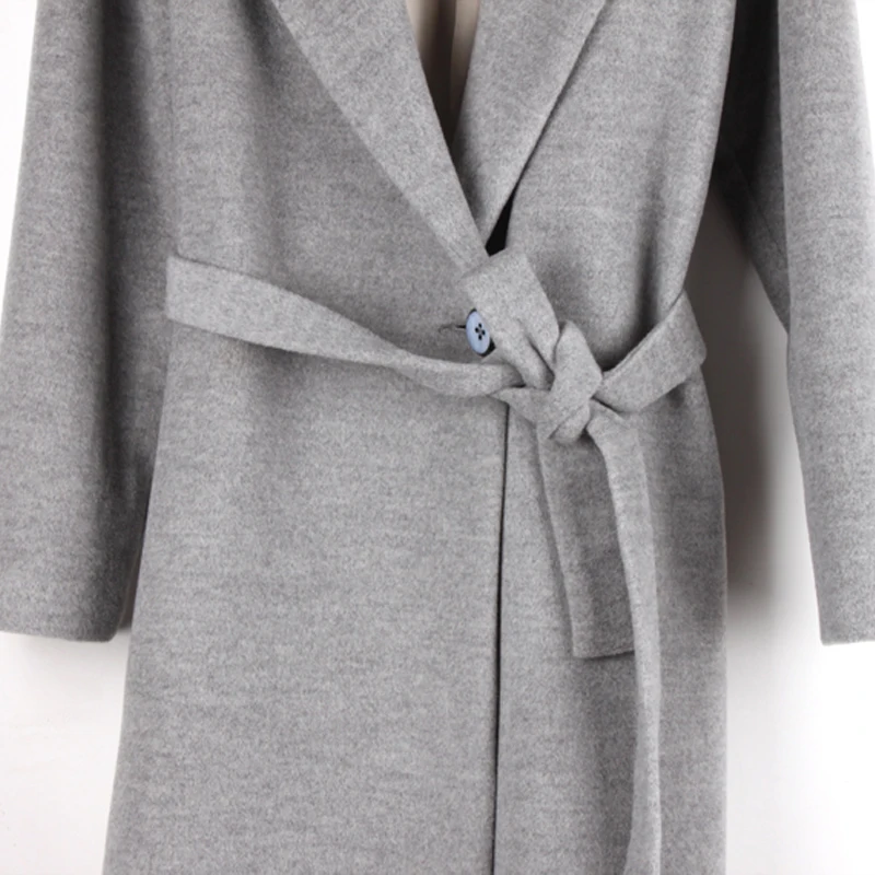 2016 New Design Winter coat women Grey/Black Wool Coat Trench Oversize Warm Women's European Fashion clothing | Женская одежда