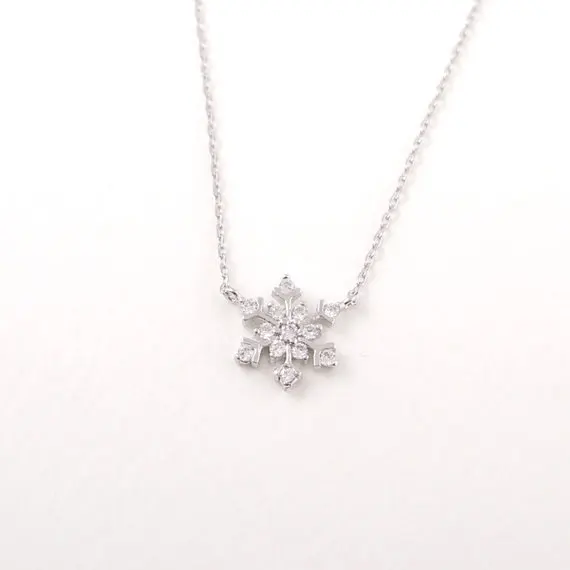 

wholesalenew Fashion jewelry for women tiny little snow flakes necklace for women 2colours selection free shipping