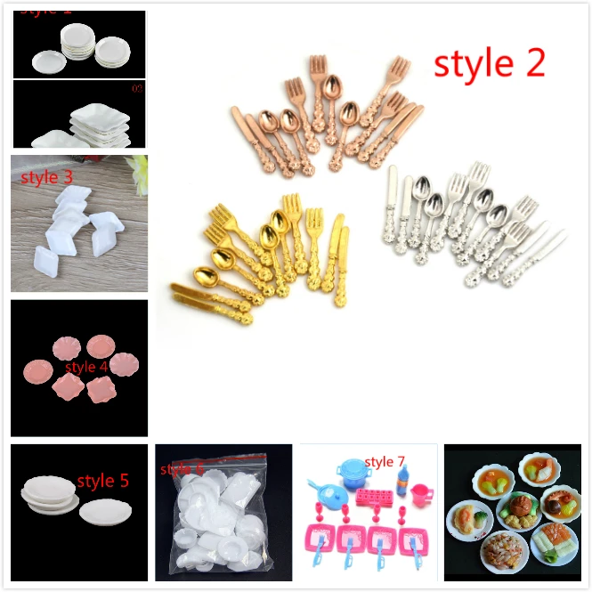 Мини-подносы для белых блюд 7 стилей кукольная посуда кукольный домик