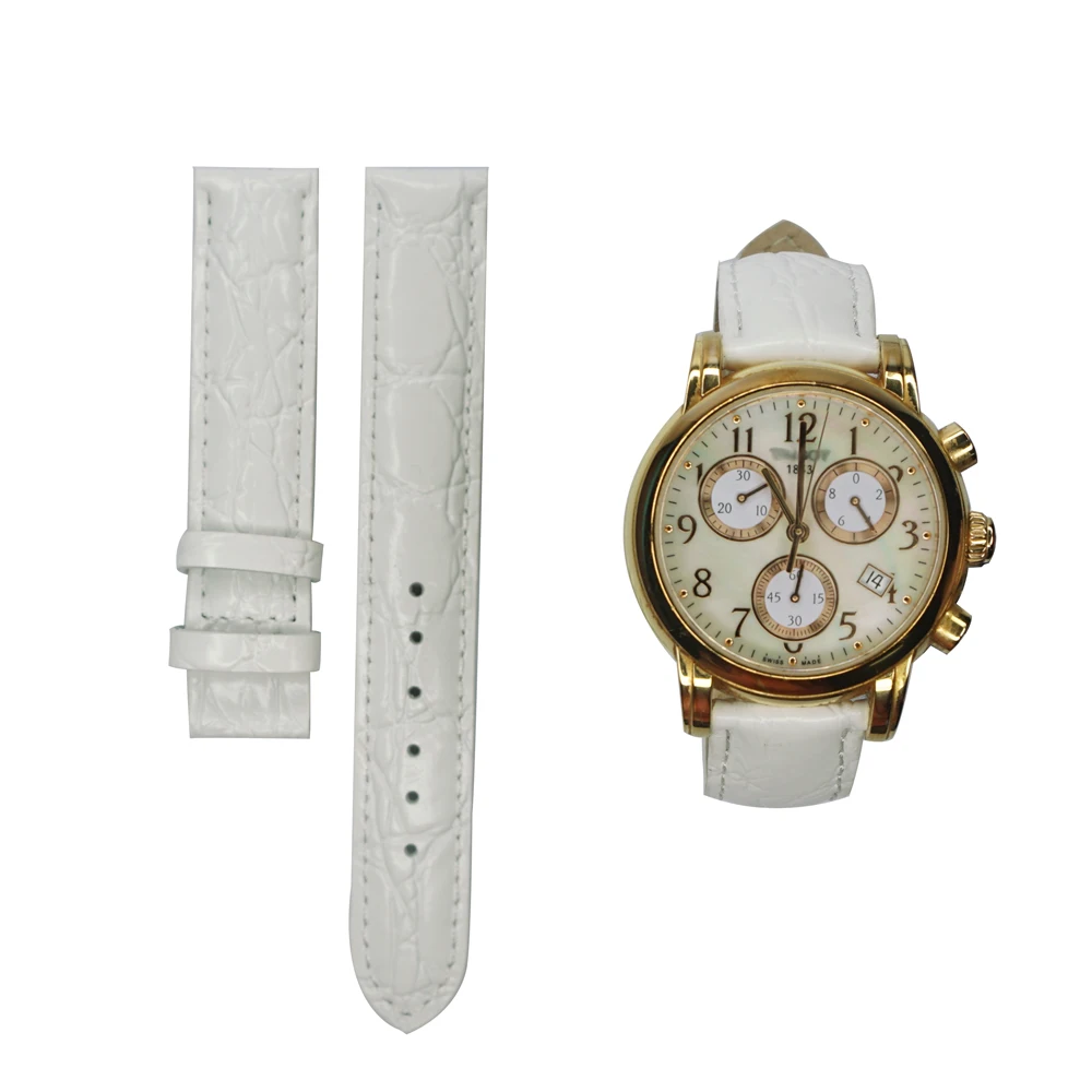 Ремешок для часов YQI из натуральной кожи 16 мм белый ремешок T050217A крокодиловой