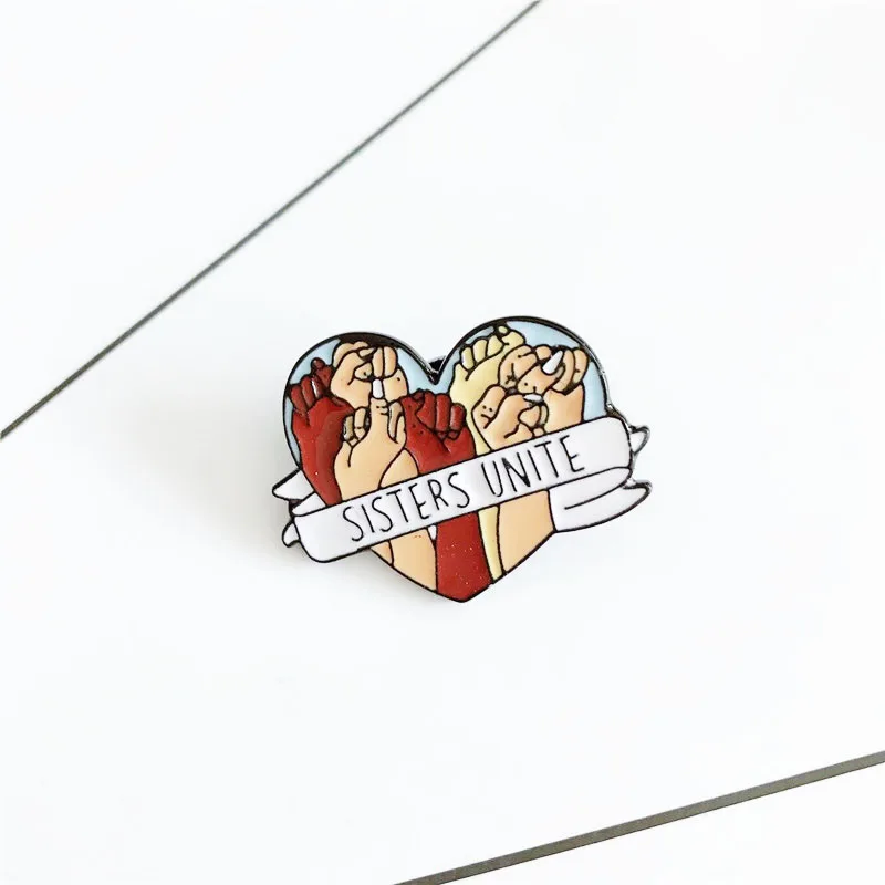 SISTERS UNITE баннер в форме сердца металлическая брошь с эмалью как ум друзья вечерние
