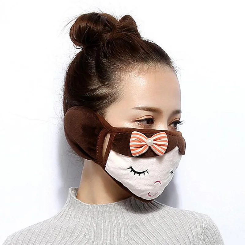 Новый зимний мультфильм милый пыле теплый с защитой от уха 2 в 1 маски|cute mask|mask