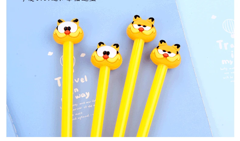 24 шт. Кот Гарфилд мультипликационная гелевая ручка с животными черные