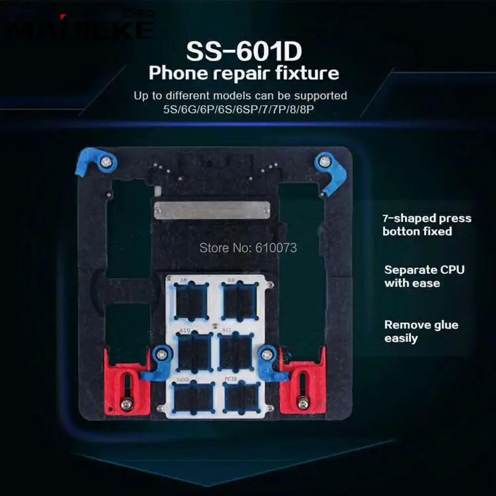 

MAIJIEKE Phone Repair Fixture for iPhone 8 7 6s 6 plus 5 5C 5S Remove Glue 7-Shaped Press Button Fixed Support Different Model
