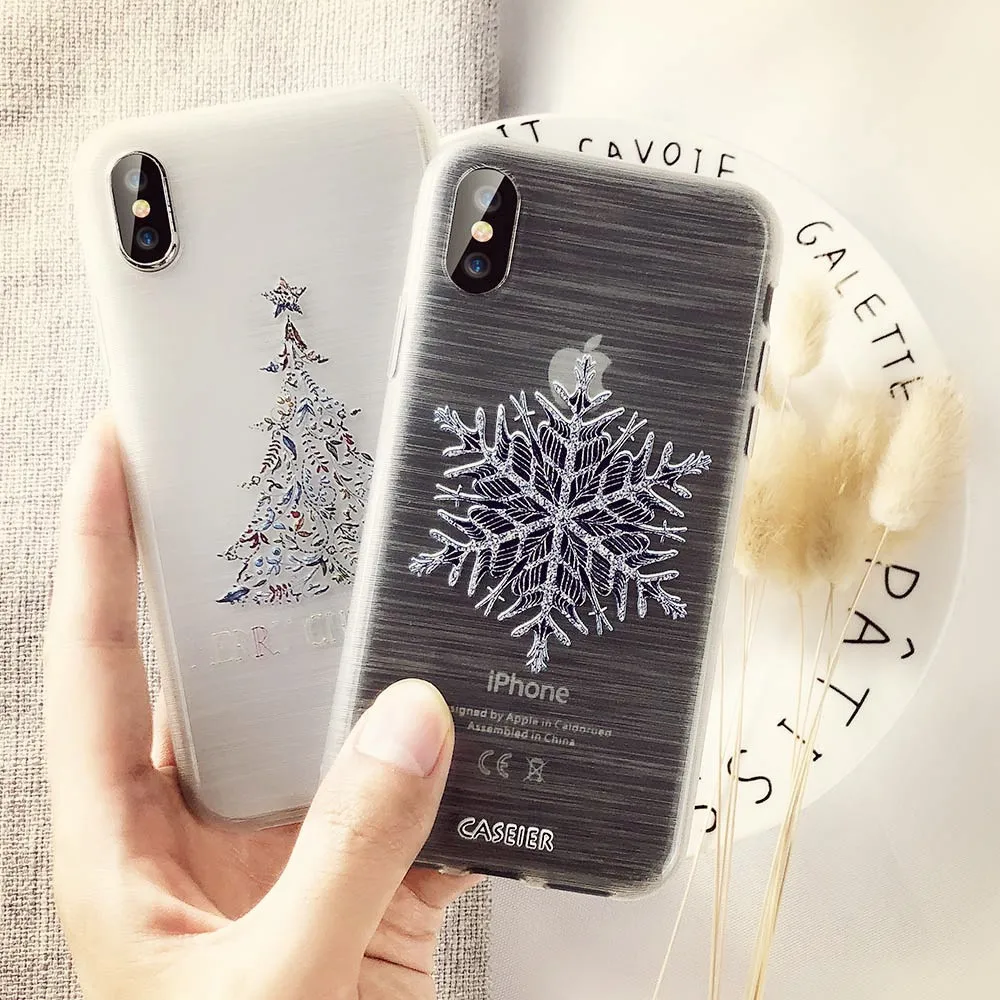 CASEIER прозрачный ТПУ чехол для телефона iPhone 6 6s Plus Прекрасный тиснение мягкий TPU 7 8 X
