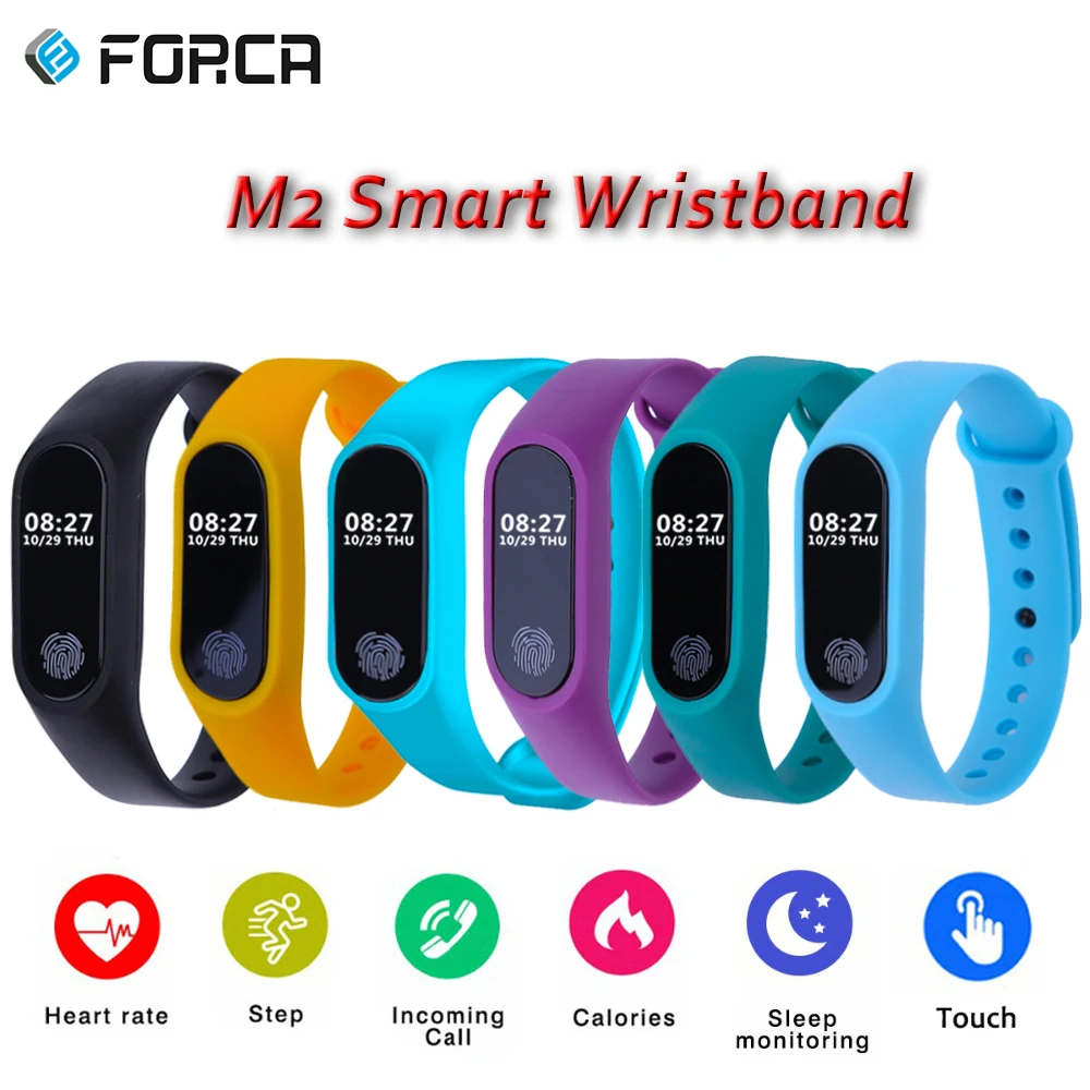 FORCA M2 OLED умный Браслет монитор сердечного ритма Сидячий напоминание Шагомер сна