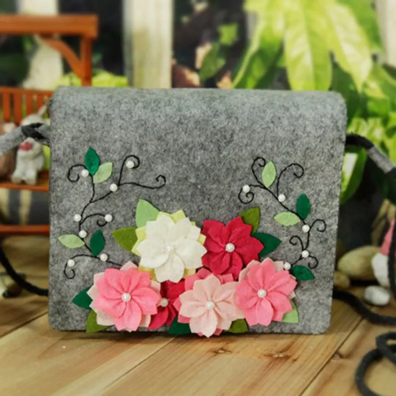 10 видов стилей для женщин DIY Сумочка комплект мультфильм сумки для детей день рождения/фестиваль подарок шитье искусство Войлок Материал DIY посылка - Цвет: Style 2