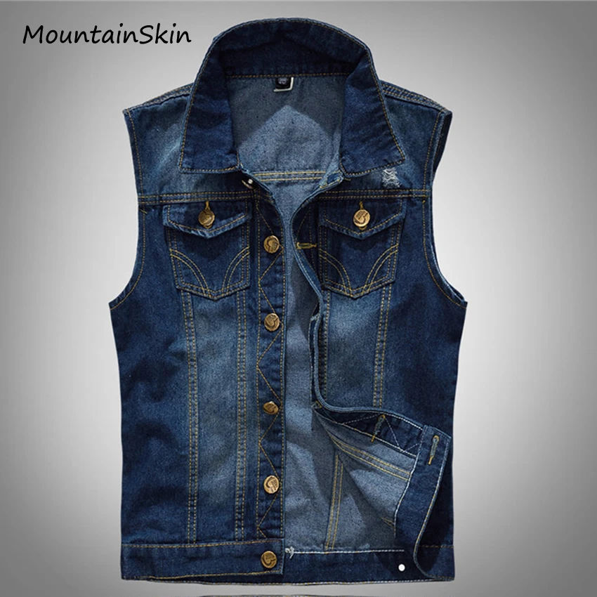 Mountainskin 2020 мужской джинсовый жилет без рукавов куртки вымытые джинсы ковбойский