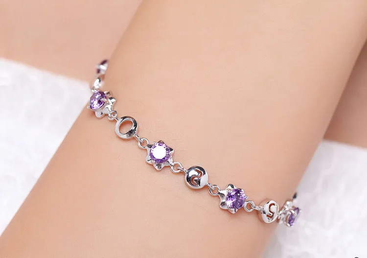 

Wholesale Bracelet Jewelry S925 Sterling Silver Jewellery Women Hand Chain Zircon Quality Bracelet Party Engagement Jewelry 925