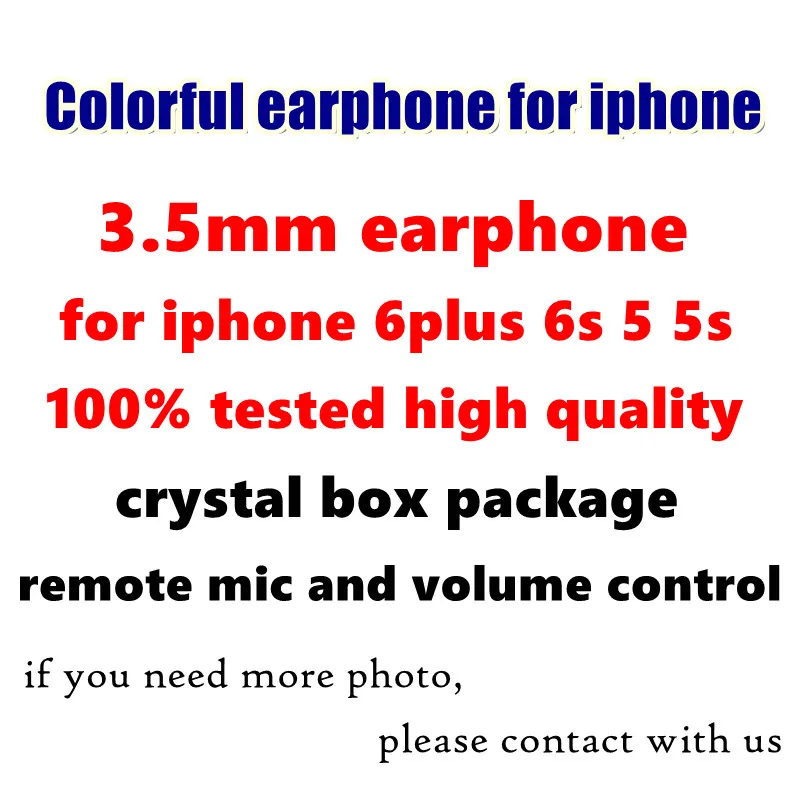 

High quality 500pcs/lot Colorful 3.5MM in-ear earphone earset earphones with remote mic volume control for iphone 4 5 6 for ipod