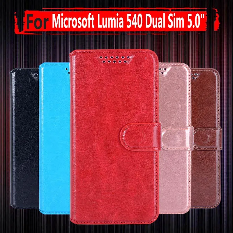 Горячая распродажа! Роскошный флип-кейс из искусственной кожи для Nokia Microsoft Lumia 540