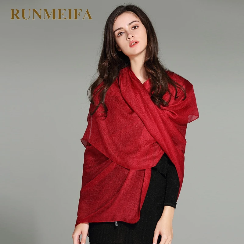 [RUNMEIFA] белье чистых тонов женский шарф весна и осень зима Пашмина Шаль foulard femme плюс размер хиджаб палантин, шарф