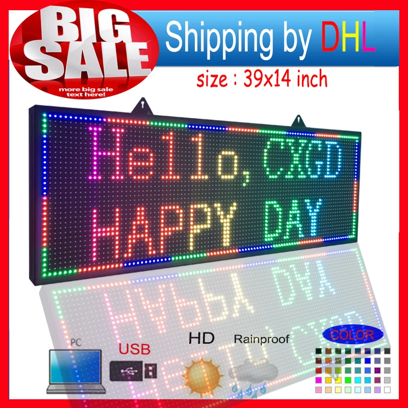 Полноцветный RGB программируемые светодиодные вывески/P10 smd наружный светодиодный