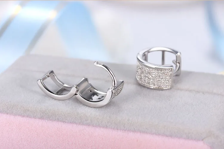 New High Quality Silver Plated Noble Elegant Earrings Brilliant Cubic Zirconia Jewelry Birthday Present For Girl | Украшения и