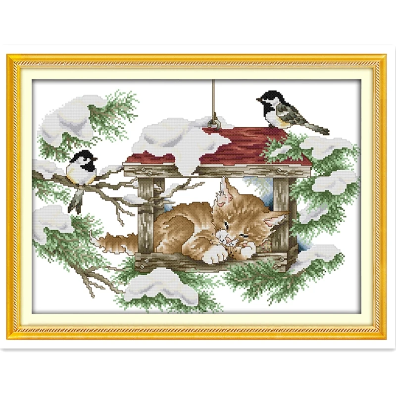 Набор для вышивки крестиком с надписью Кот и кожа|counted cross stitch|counted stitch patternscross 11ct |