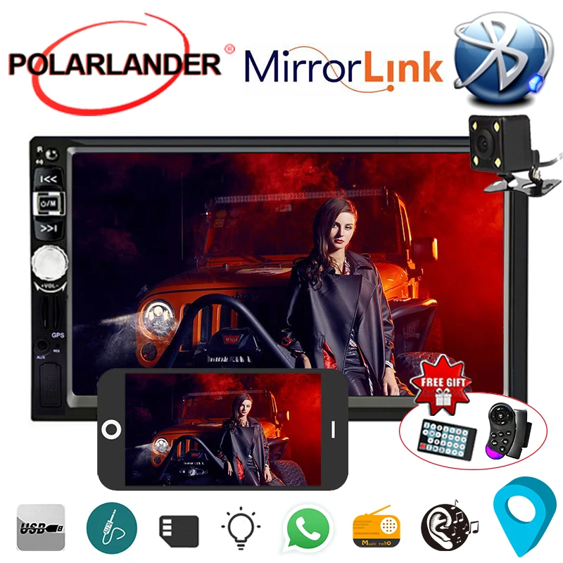 Автомобильный мультимедийный плеер 7026GM 7 дюймов GPS навигация Bluetooth MP4 MP5