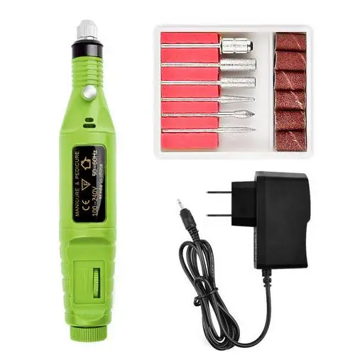 Green color US plug ELECOOL EU US Plug 9 Вт многофункциональная электрическая машинка для маникюра, дрель для ногтей, художественная ручка, педикюрная пилка, отшелушивающий аппарат - Цвет: Green color US plug