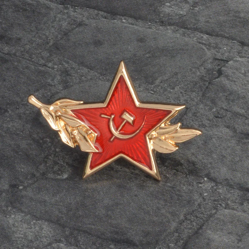 

Soviet Red Army Cap Badge Russian Hammer Sickle Star Hat Pin Insignia Badge Lapel Pin Brooch for Russian buyers CCCP Jewelry