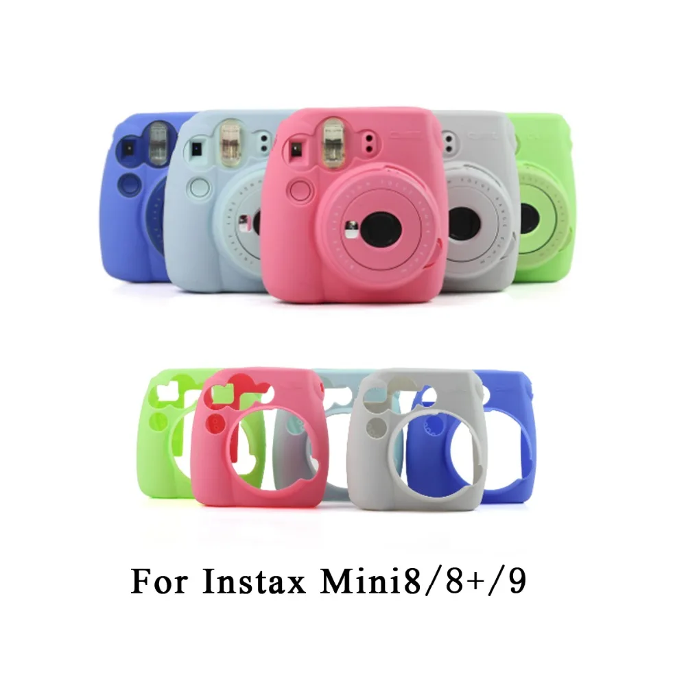 Цветной силиконовый защитный чехол Прочный противоударный для Fujifilm Instax Mini 9 8 +
